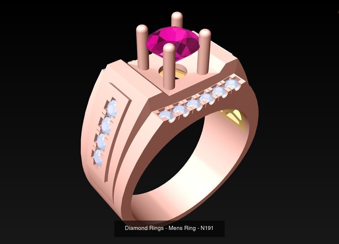100 Mens Rings - Collection 3d Model - ME03 _76