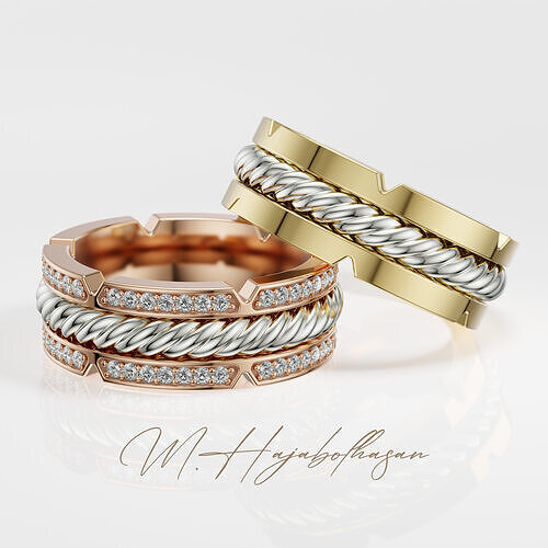 DualTone Rotating Wedding Band 3D print model