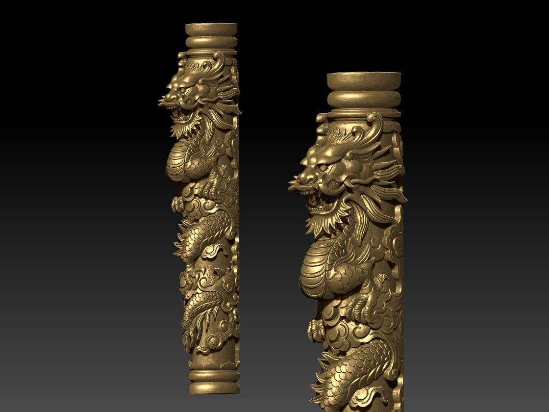 dragon pillar model 3D print model_3