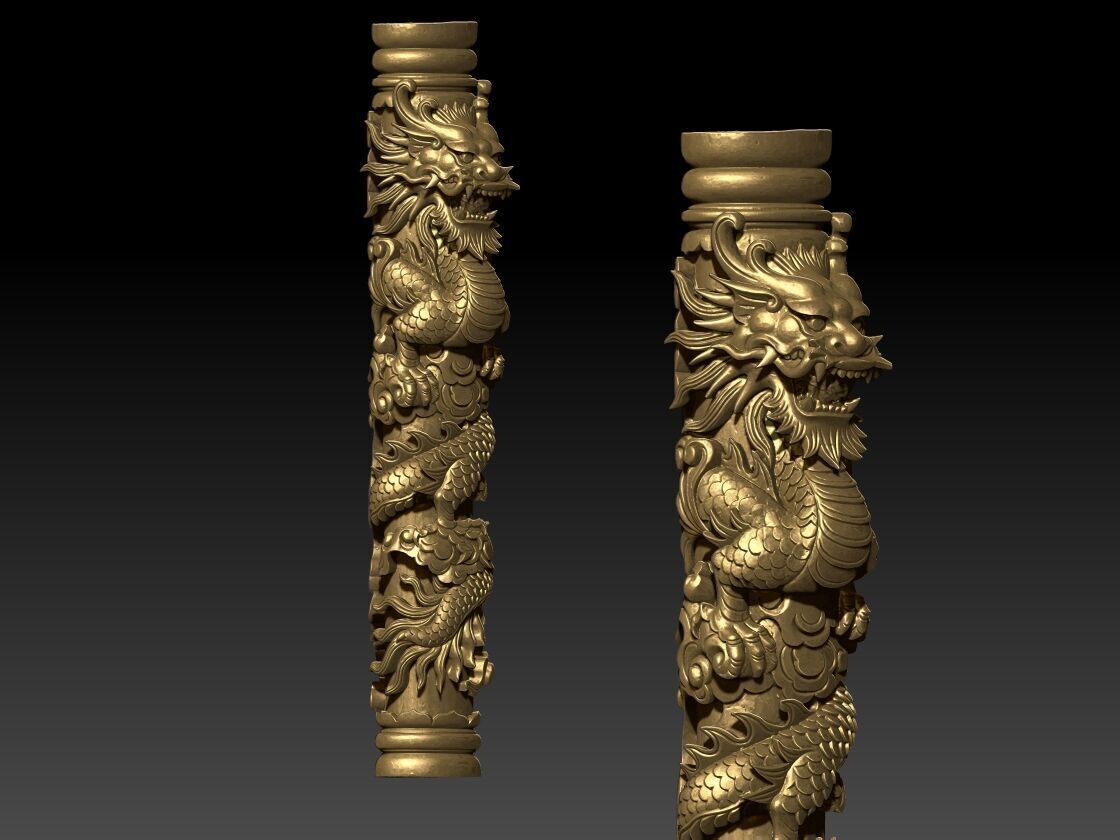 dragon pillar model 3D print model_2