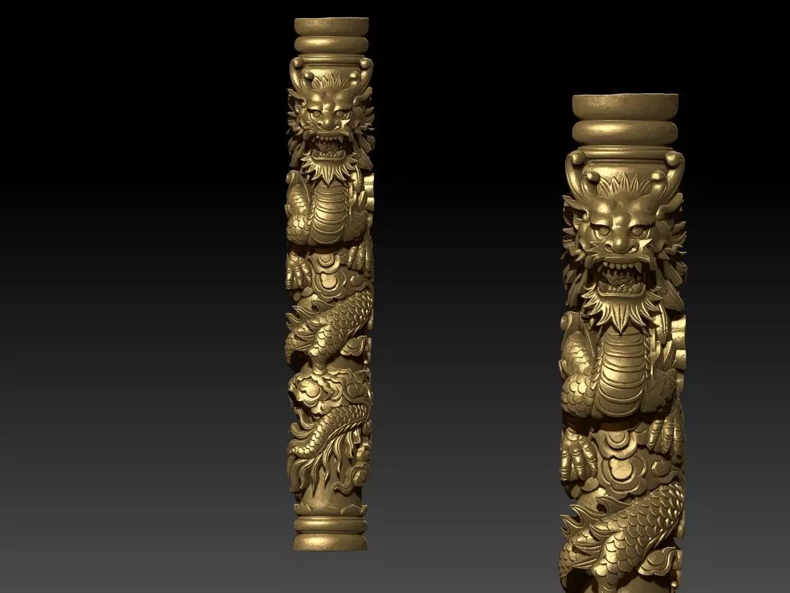 dragon pillar model 3D print model_0