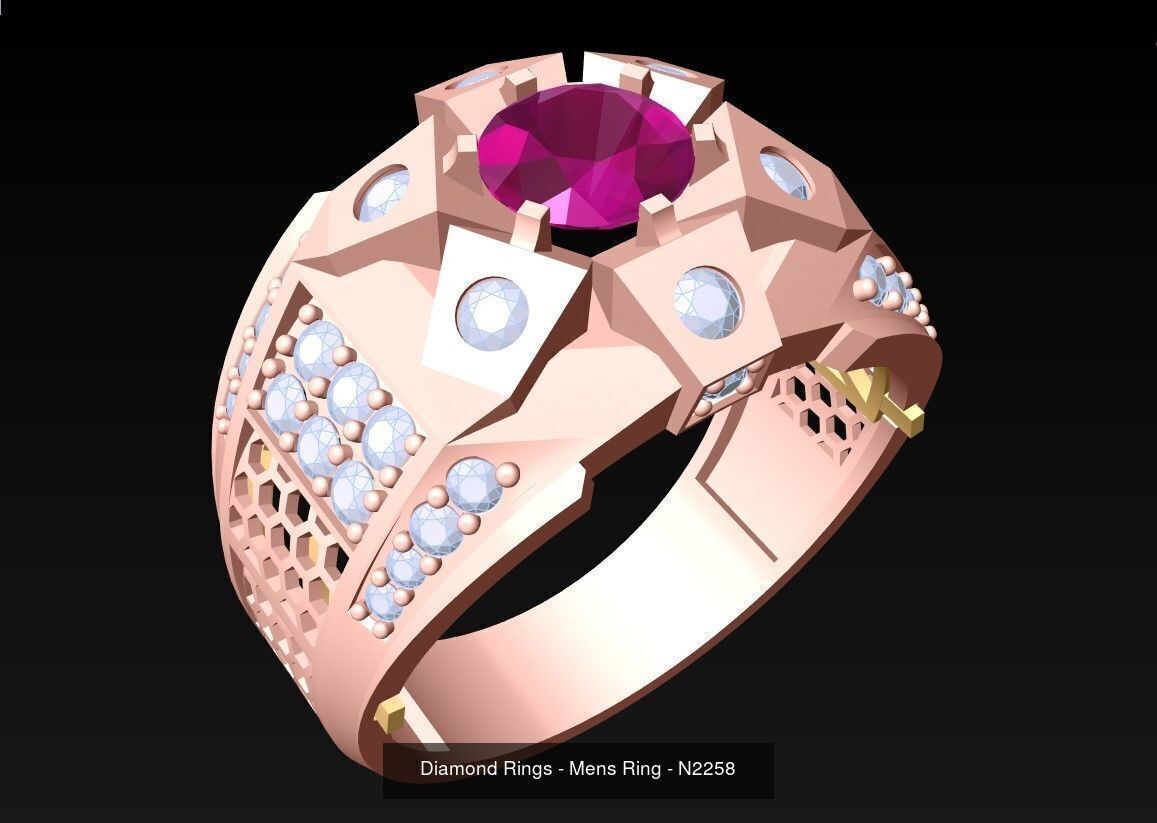 100 Mens Rings - Collection 3d Model - ME04 _75