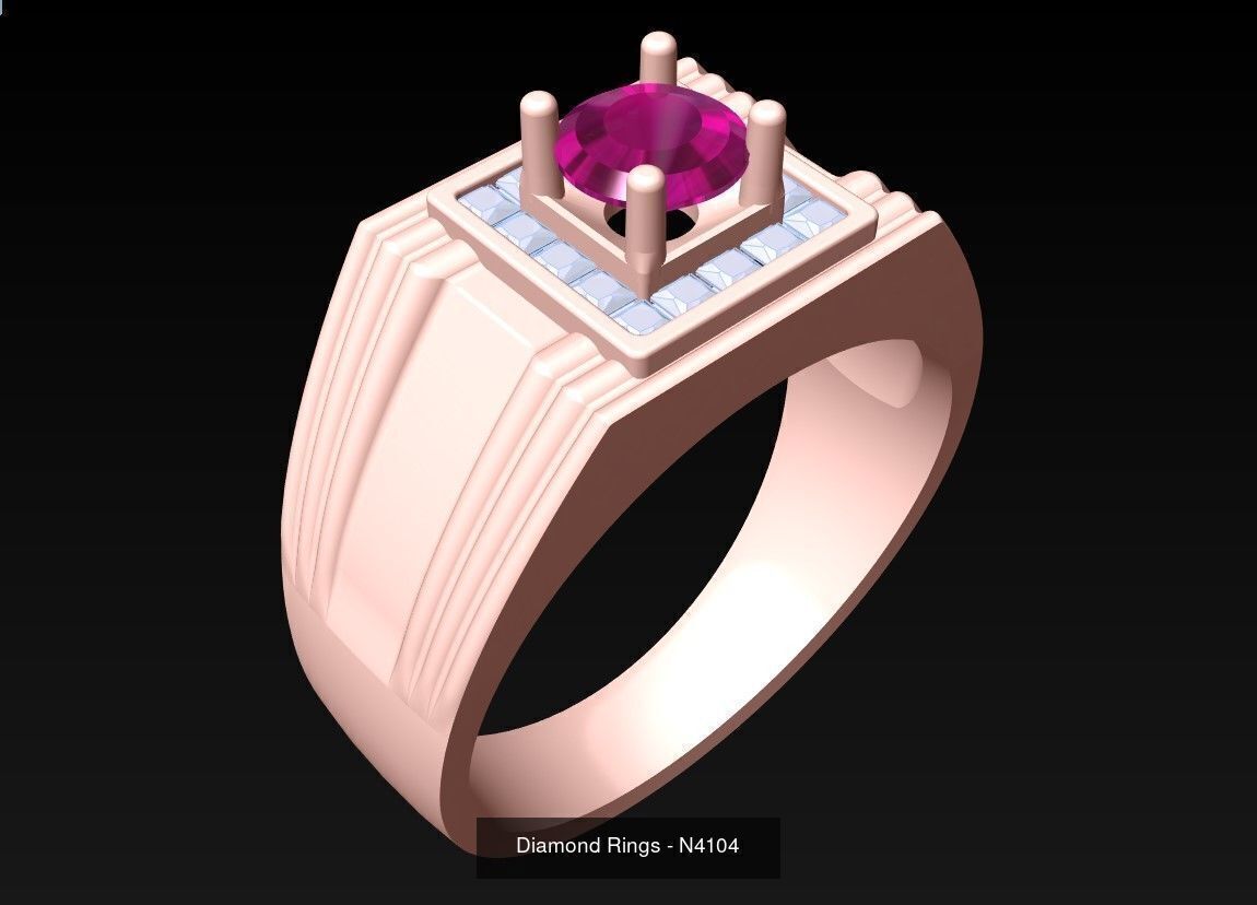 100 Mens Rings - Collection 3d Model - ME04 _38