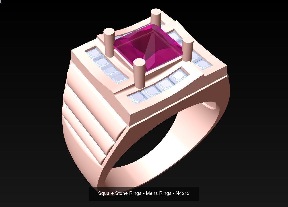 100 Mens Rings - Collection 3d Model - ME04 _40