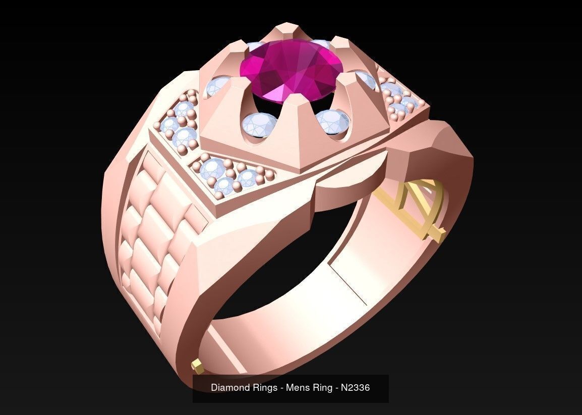 100 Mens Rings - Collection 3d Model - ME04 _85