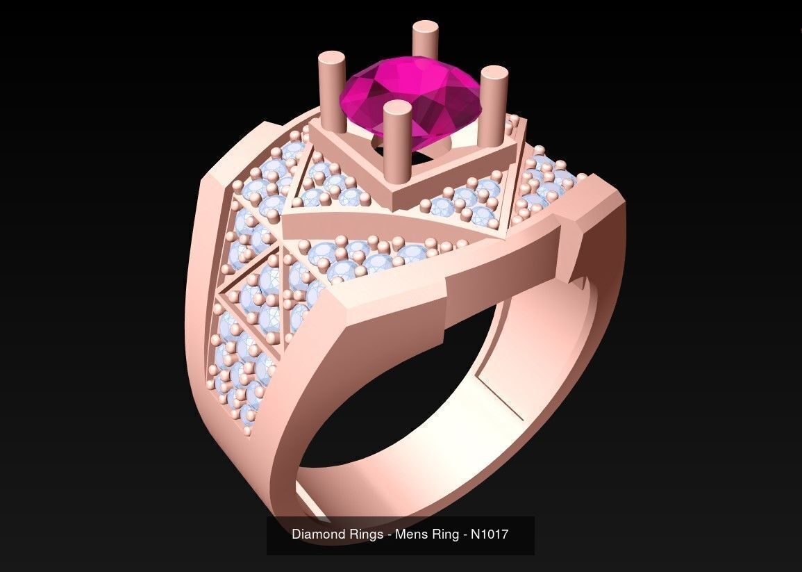 100 Mens Rings - Collection 3d Model - ME04 _65