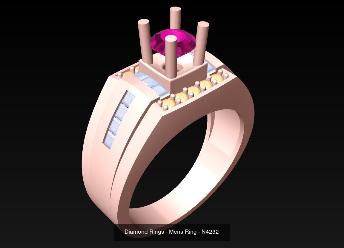 100 Mens Rings - Collection 3d Model - ME04 _49