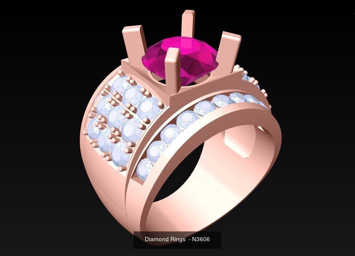 100 Mens Rings - Collection 3d Model - ME04 _112