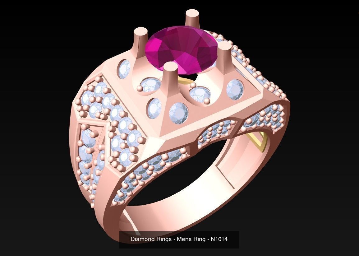 100 Mens Rings - Collection 3d Model - ME04 _83