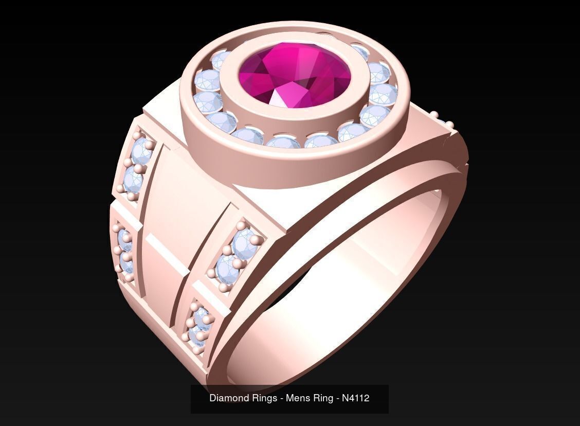 100 Mens Rings - Collection 3d Model - ME04 _53