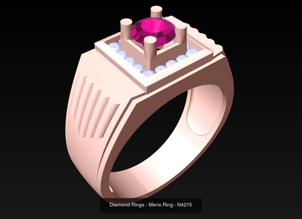 100 Mens Rings - Collection 3d Model - ME04 _42