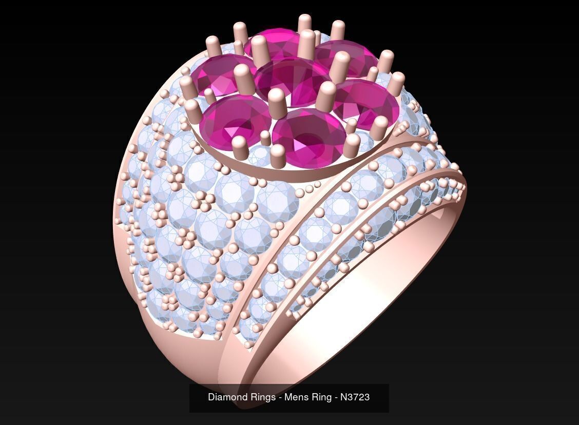 100 Mens Rings - Collection 3d Model - ME04 _36