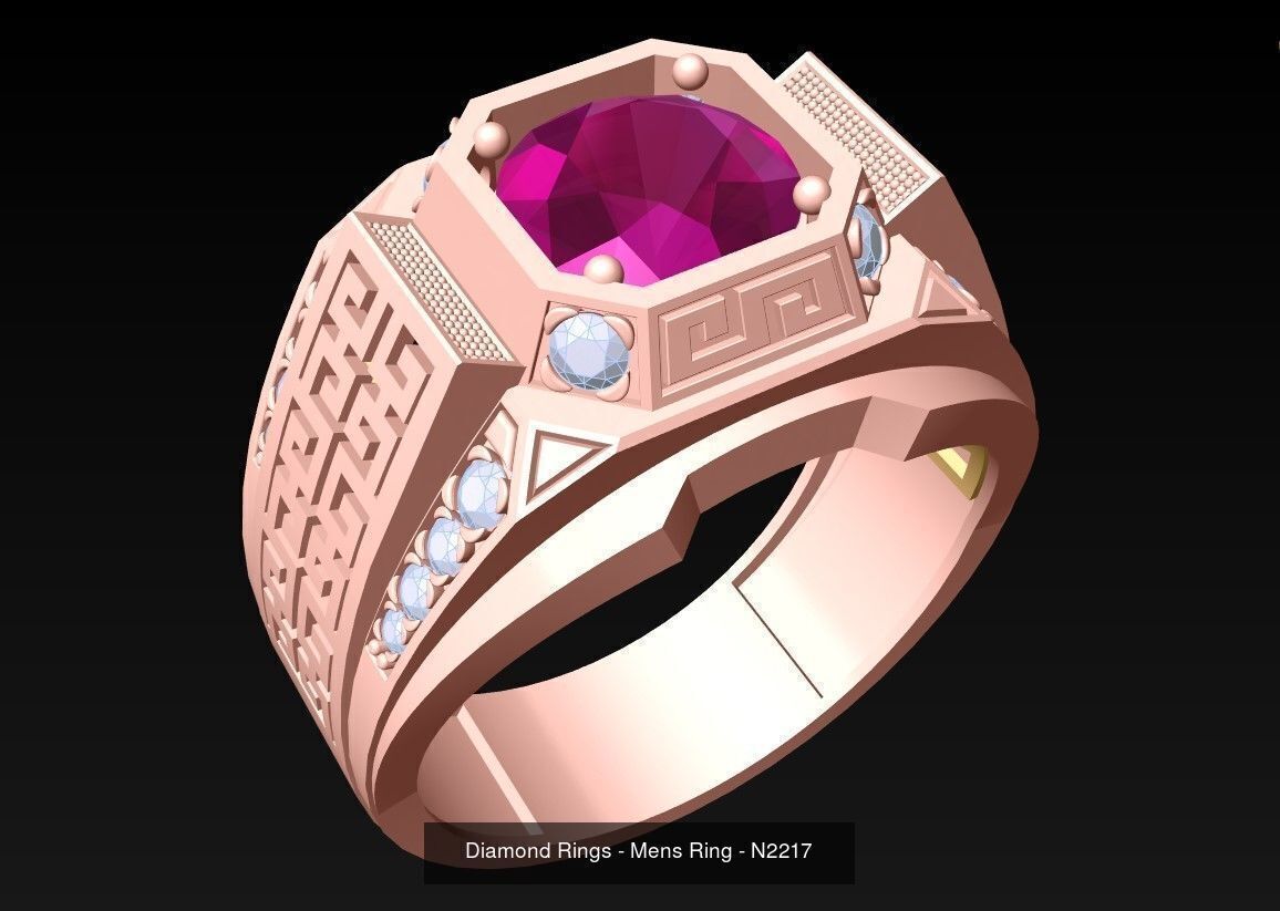 100 Mens Rings - Collection 3d Model - ME04 _86