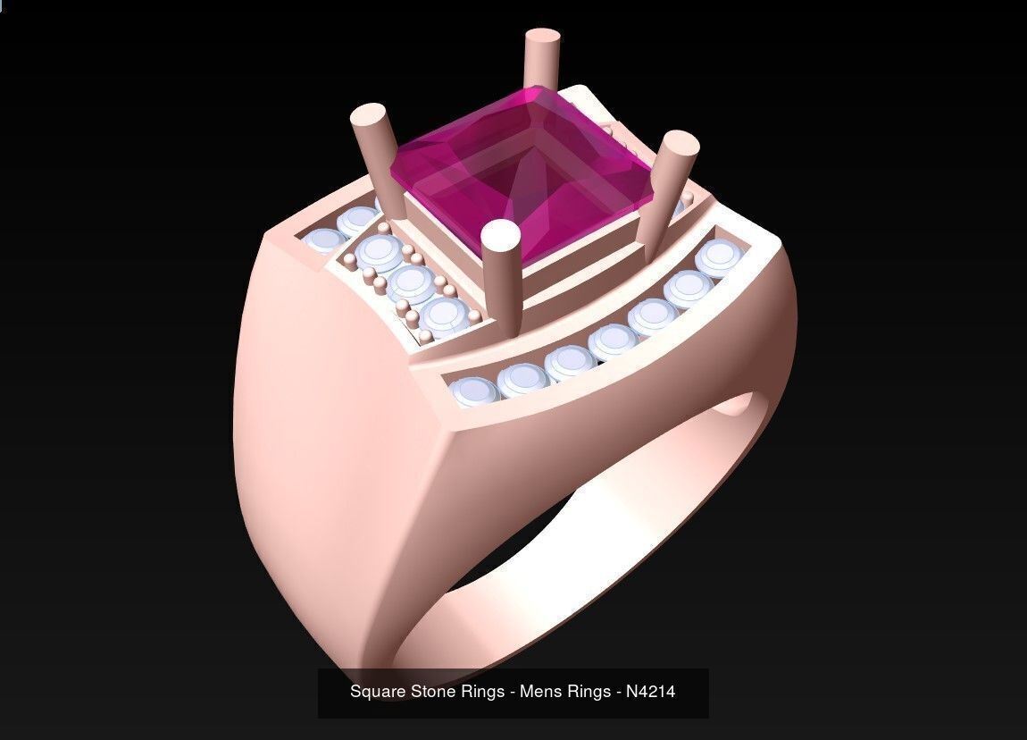 100 Mens Rings - Collection 3d Model - ME04 _41