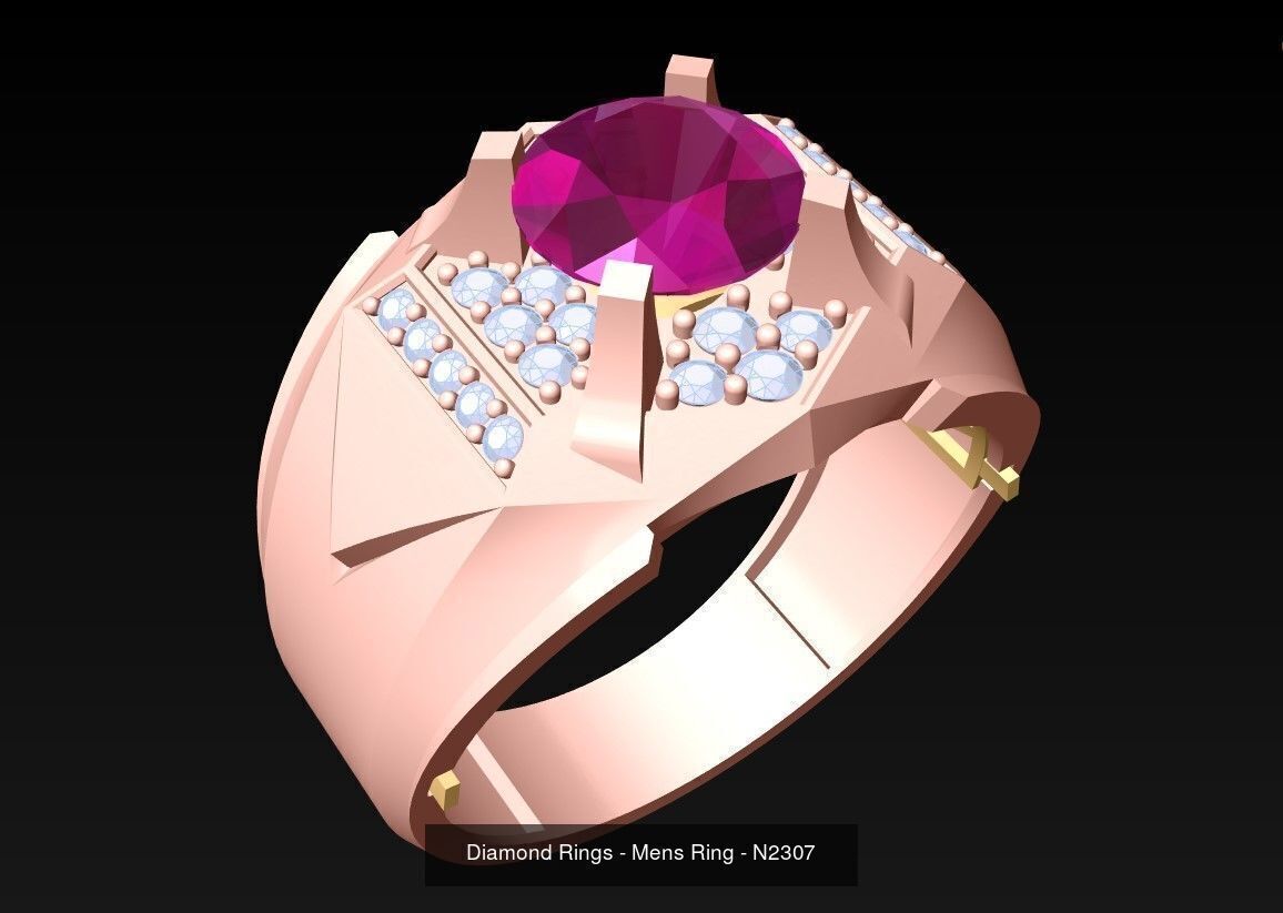 100 Mens Rings - Collection 3d Model - ME04 _72