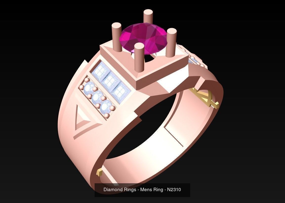 100 Mens Rings - Collection 3d Model - ME04 _84