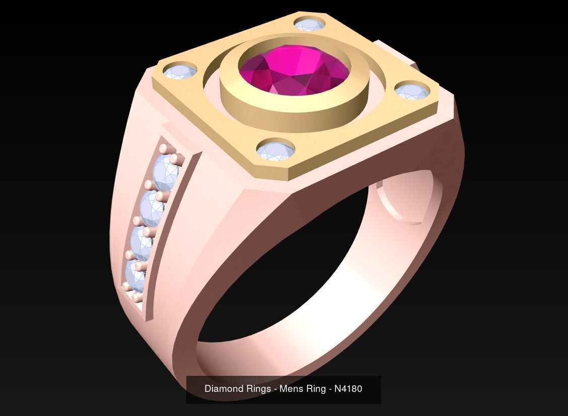100 Mens Rings - Collection 3d Model - ME04 _60