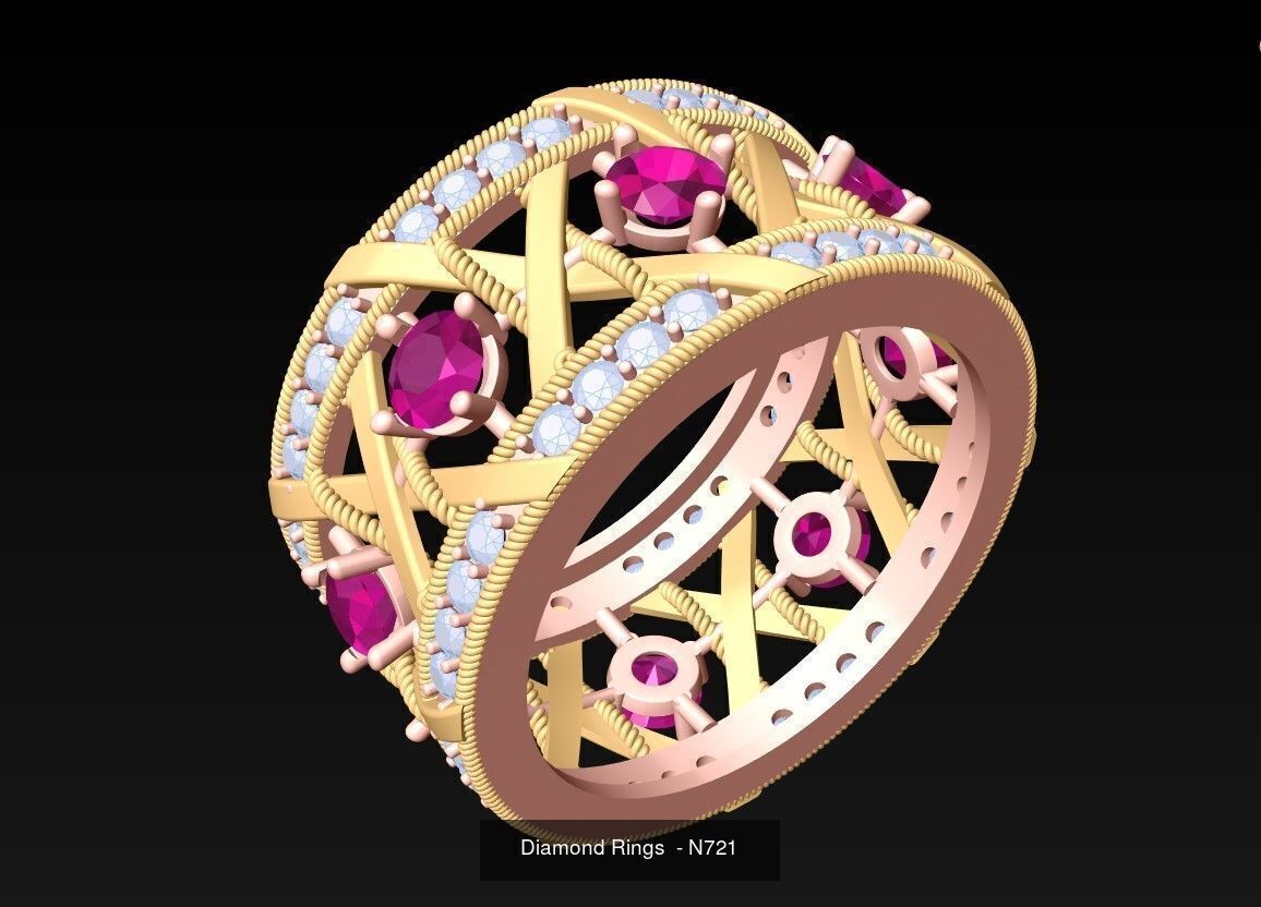 100 Mens Rings - Collection 3d Model - ME04 _109