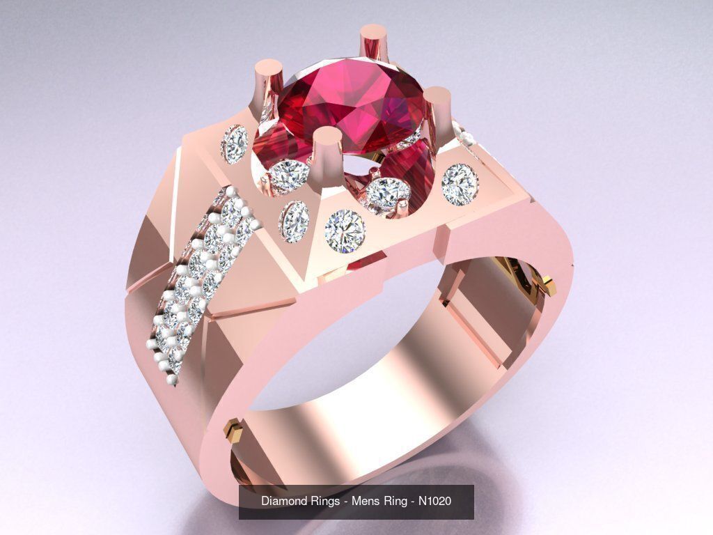 100 Mens Rings - Collection 3d Model - ME04 _74