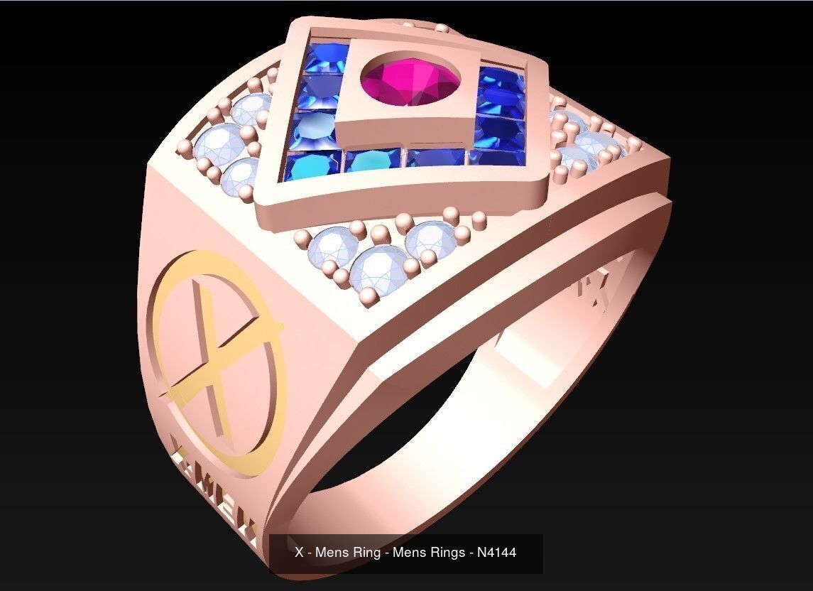 100 Mens Rings - Collection 3d Model - ME04 _56