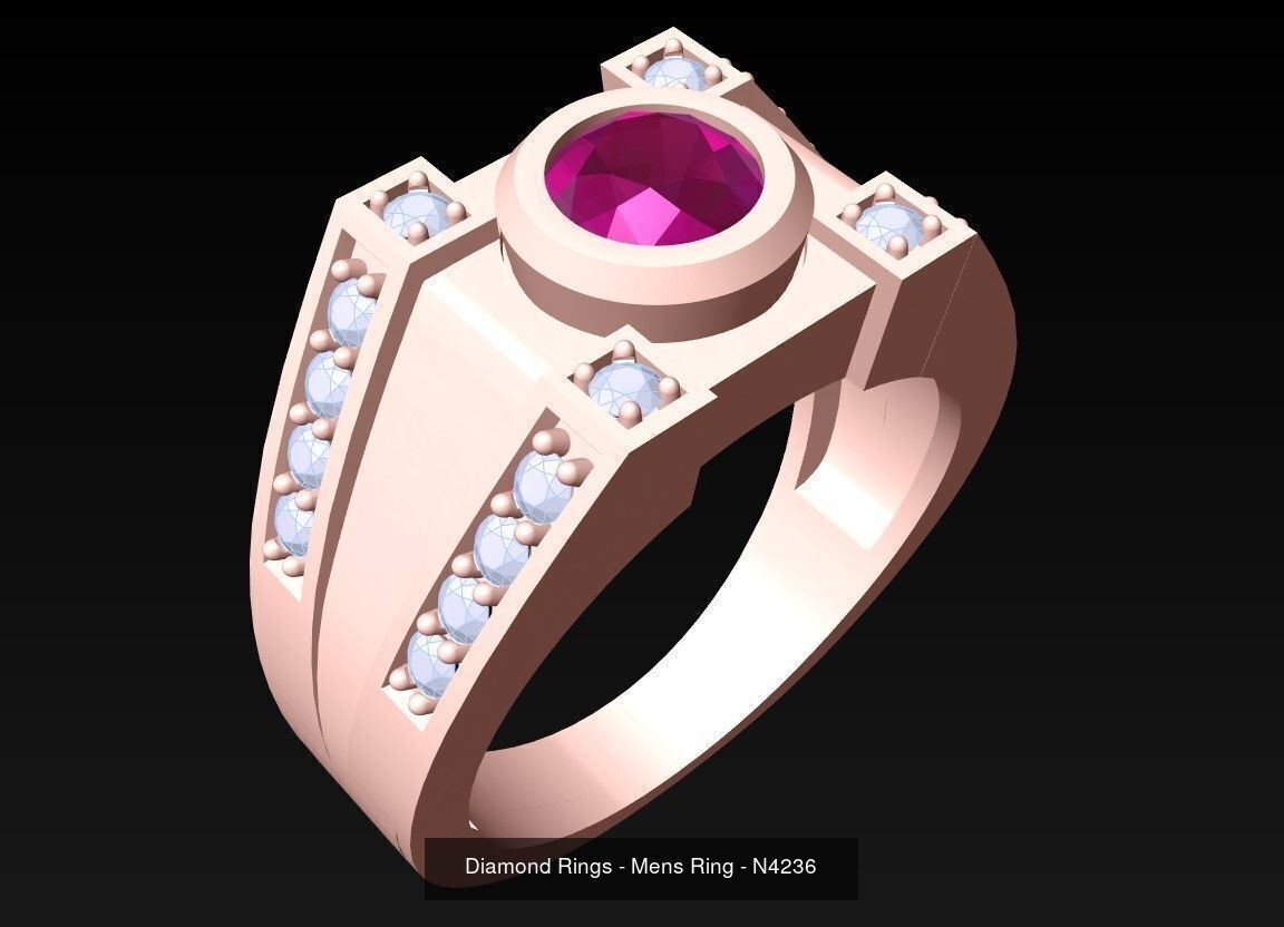 100 Mens Rings - Collection 3d Model - ME04 _51