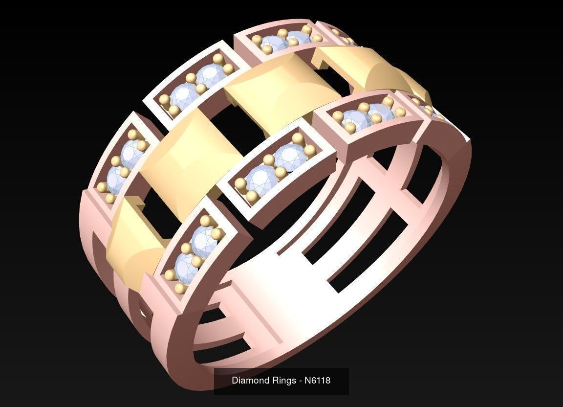 100 Mens Rings - Collection 3d Model - ME04 _52