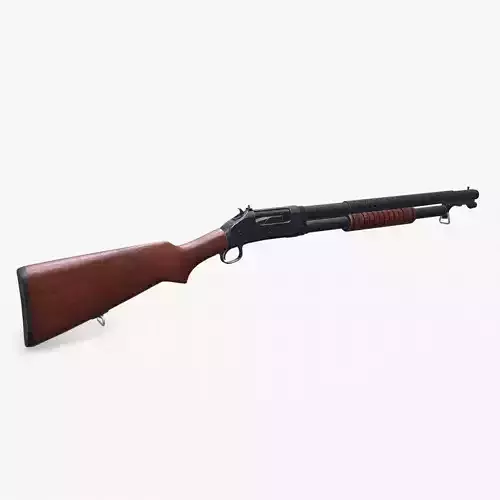 Winchester Model 1897 Low-poly PBR Low-poly 3D model
