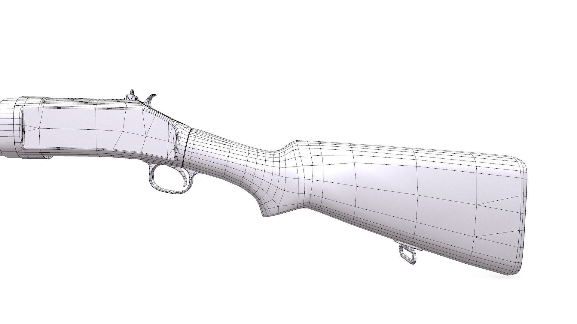 Winchester Model 1897 Low-poly PBR Low-poly 3D model_16