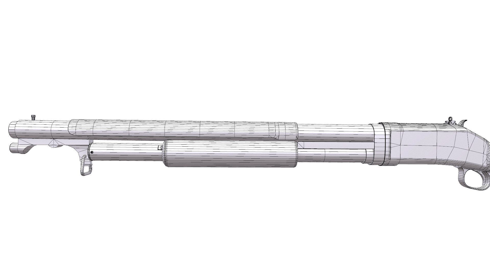 Winchester Model 1897 Low-poly PBR Low-poly 3D model_15