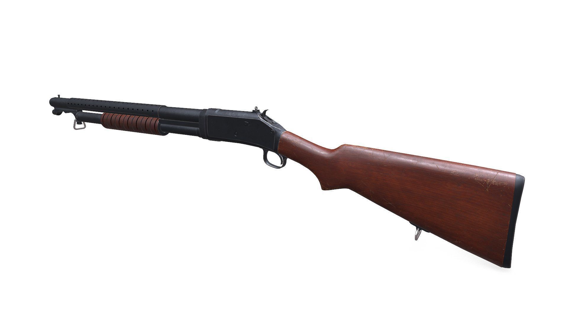 Winchester Model 1897 Low-poly PBR Low-poly 3D model_5