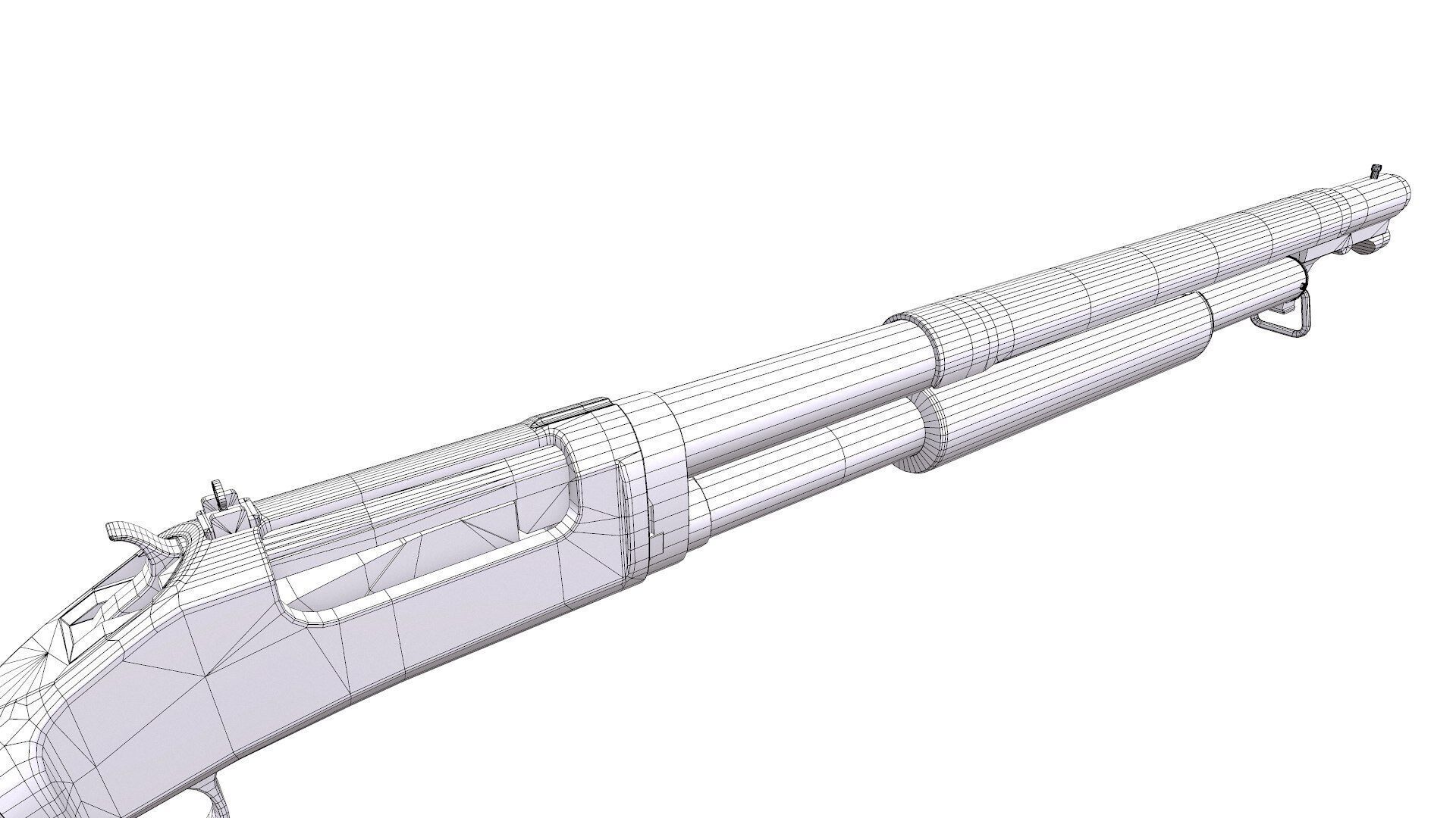Winchester Model 1897 Low-poly PBR Low-poly 3D model_18