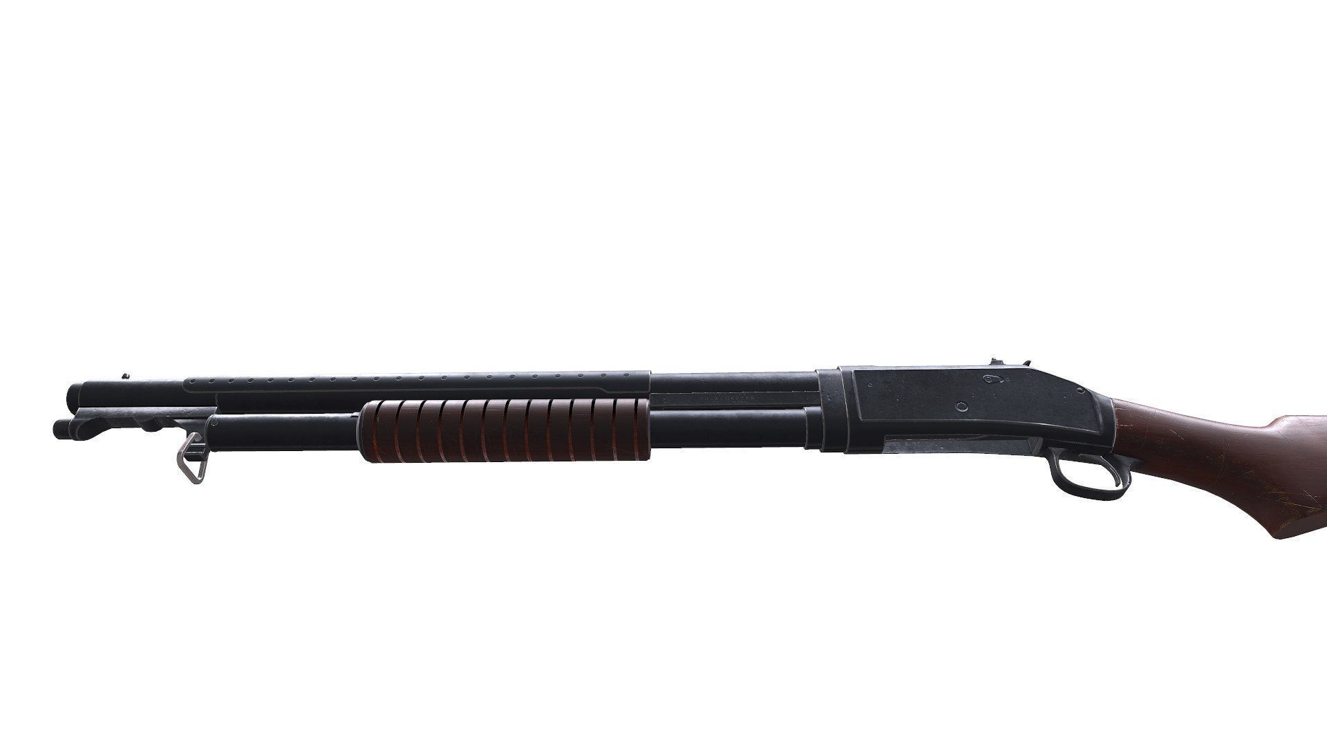 Winchester Model 1897 Low-poly PBR Low-poly 3D model_9