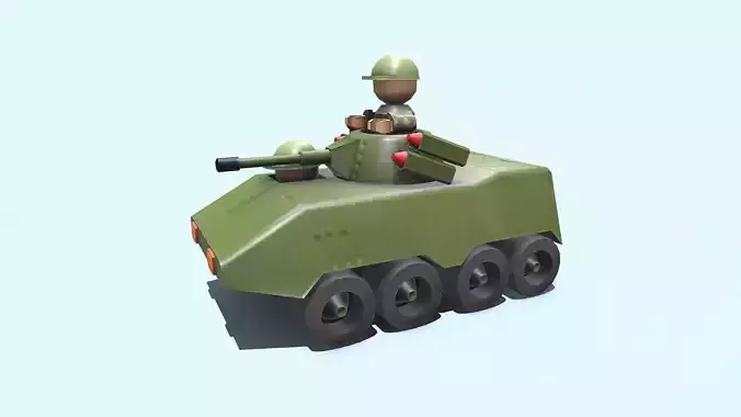 Toy Tank Low-poly PBR Free low-poly 3D model
