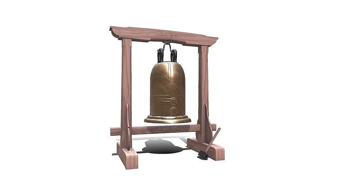 Temple Bell Low-poly PBR Low-poly 3D model