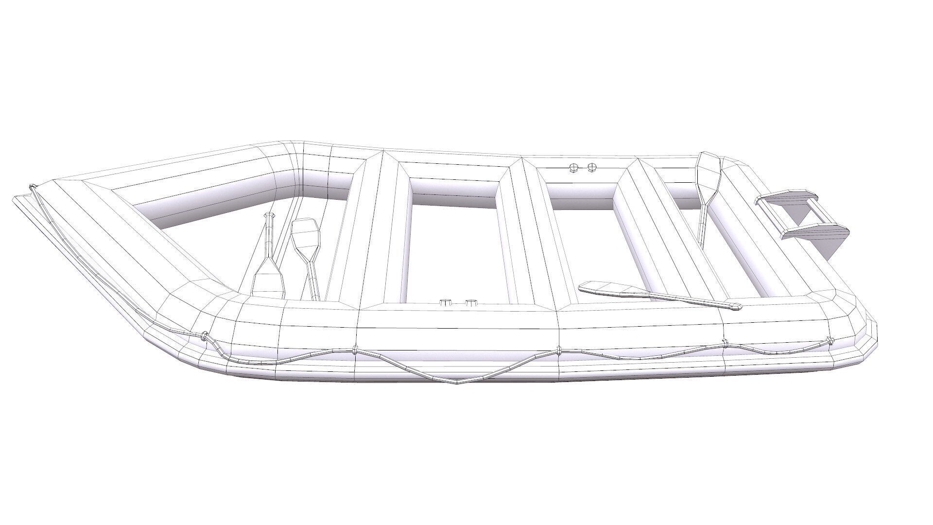 Rubber Boat Low-poly PBR Low-poly 3D model_20