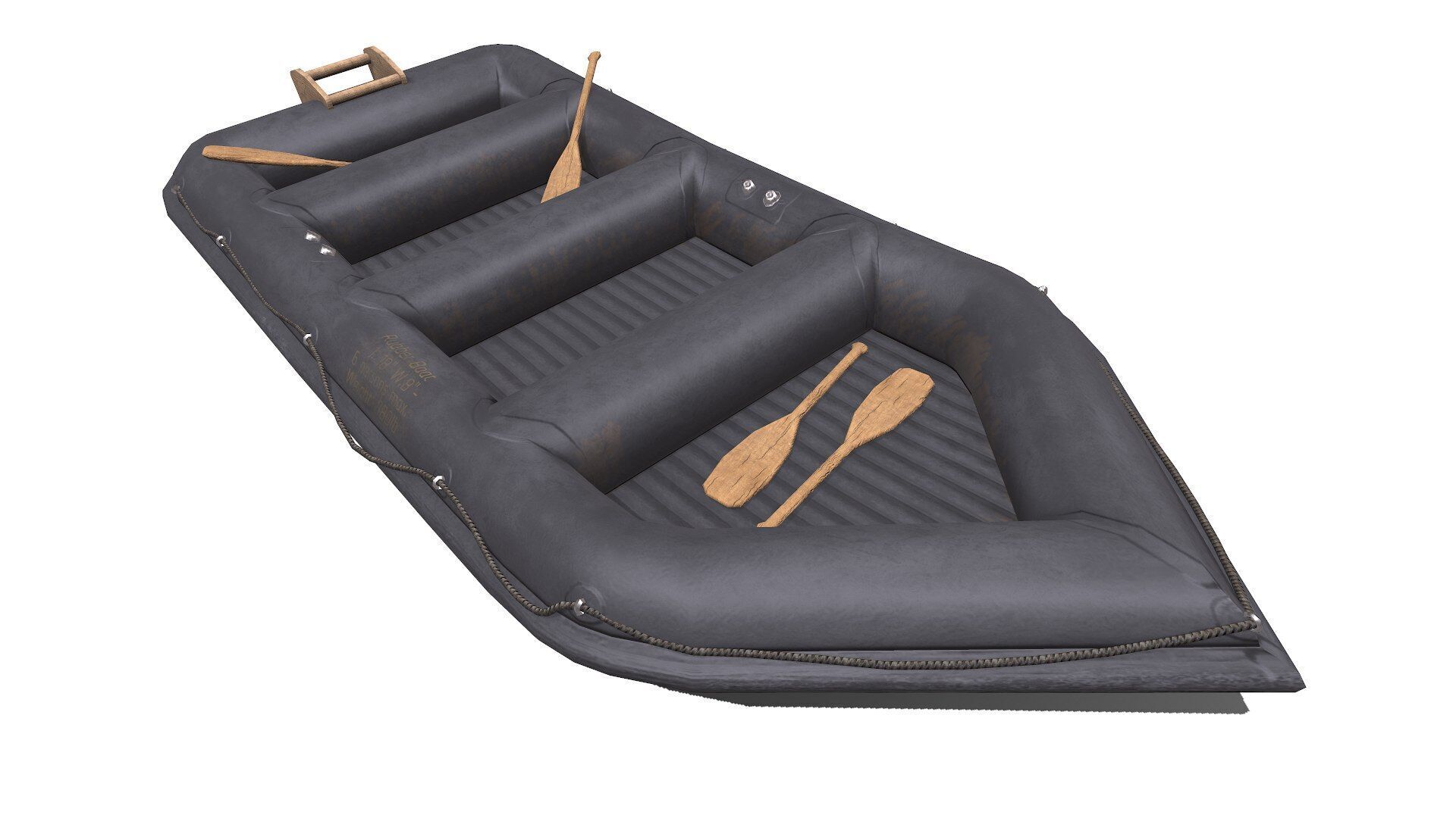 Rubber Boat Low-poly PBR Low-poly 3D model_13