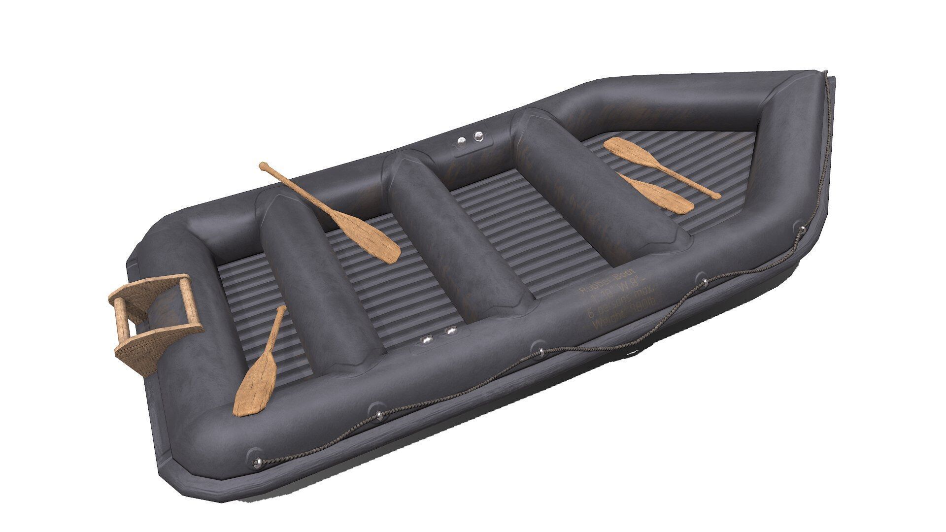 Rubber Boat Low-poly PBR Low-poly 3D model_9