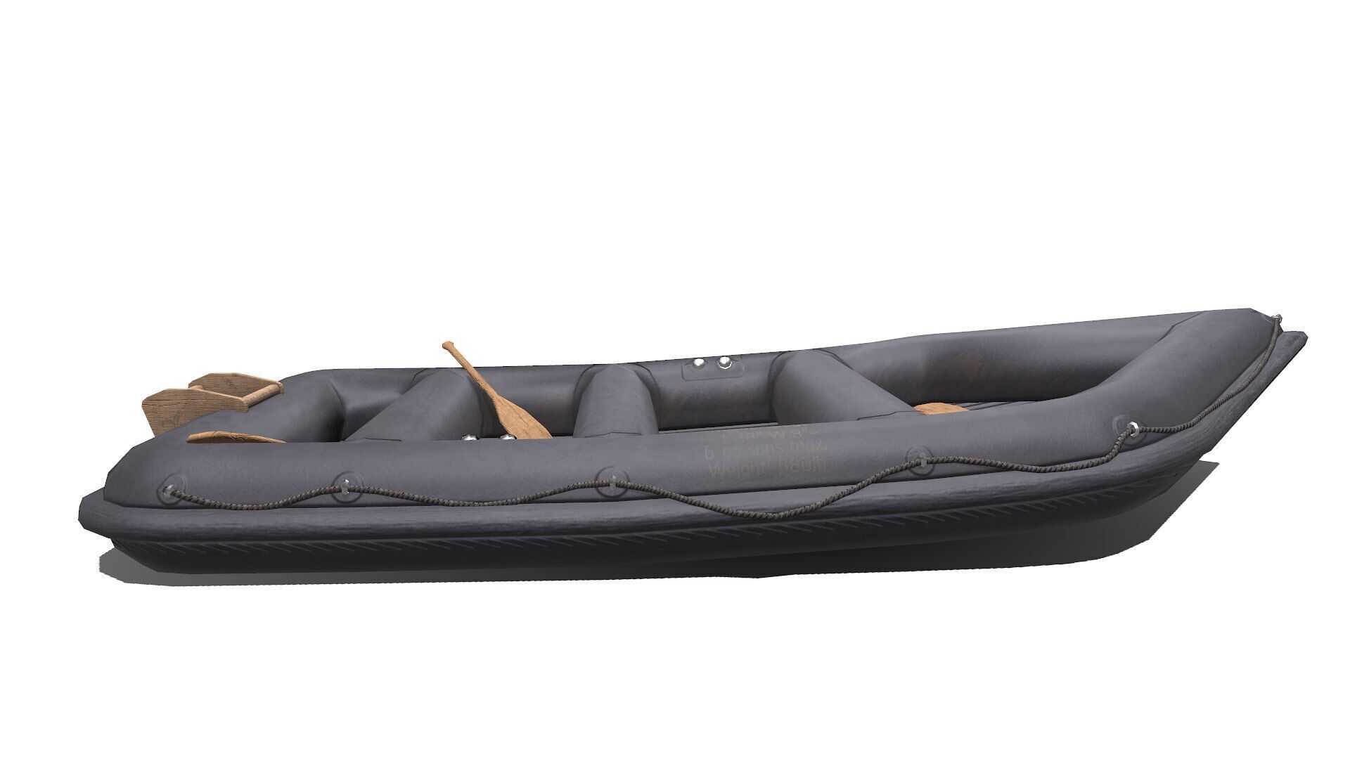 Rubber Boat Low-poly PBR Low-poly 3D model_10