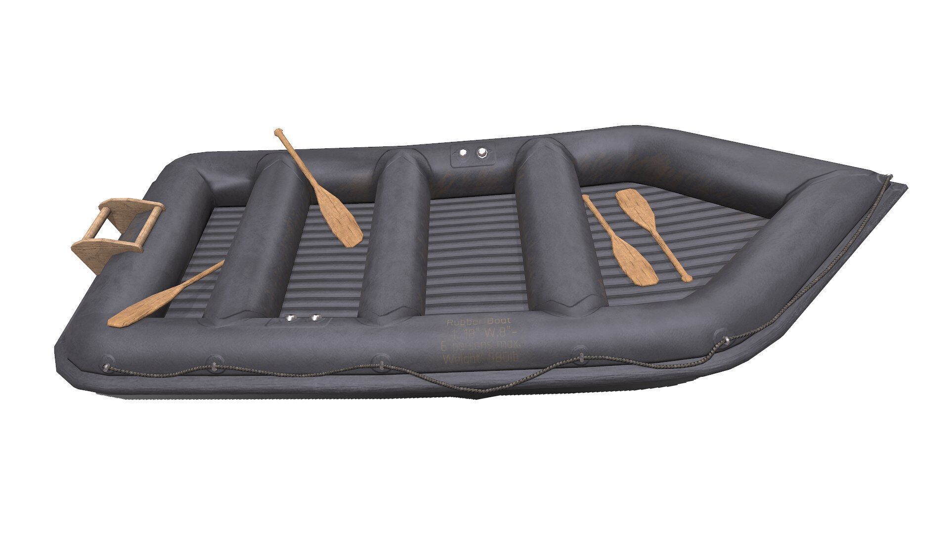 Rubber Boat Low-poly PBR Low-poly 3D model_11