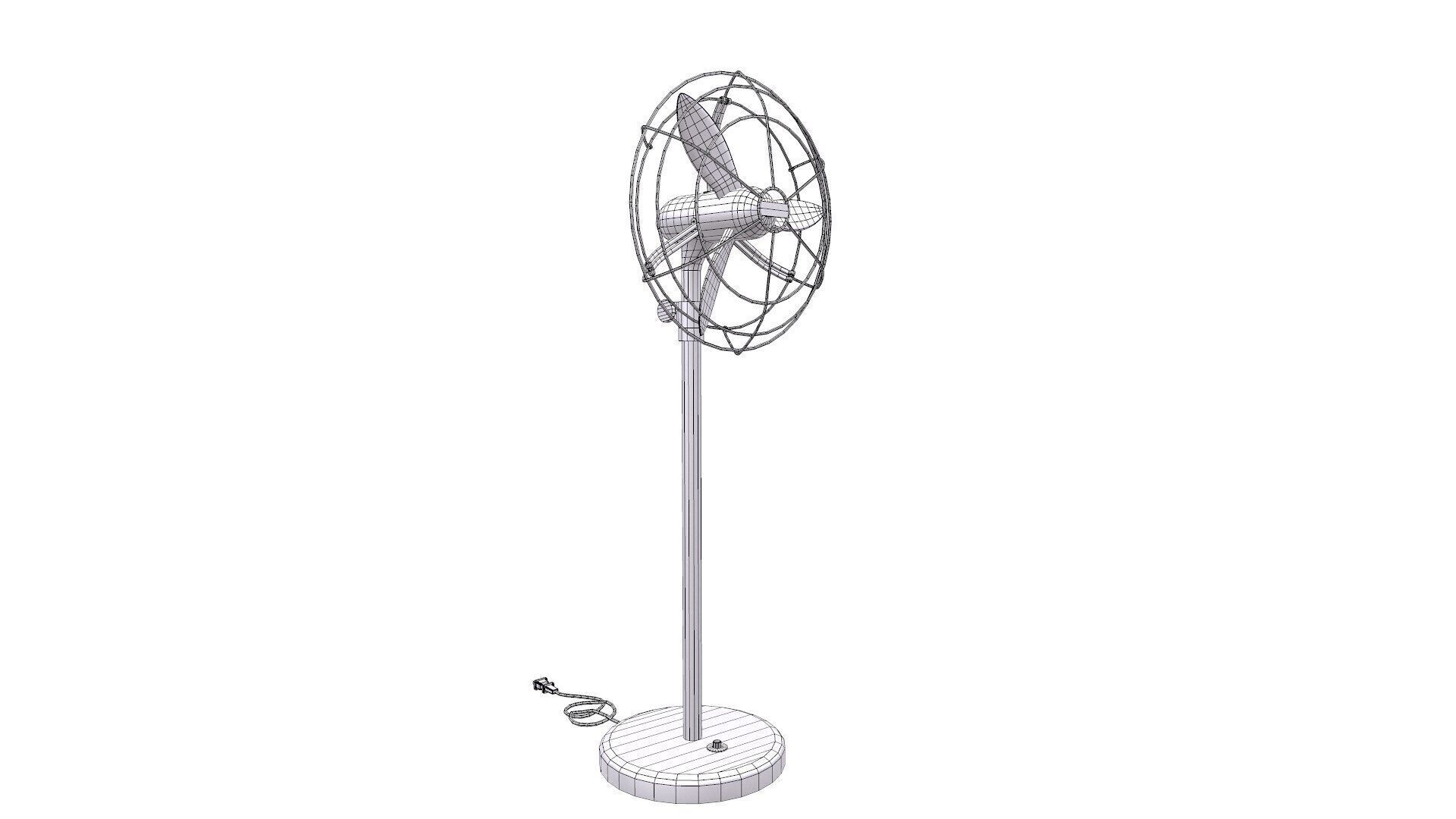Pedestal Fan Low-Poly PBR Low-poly 3D model_11
