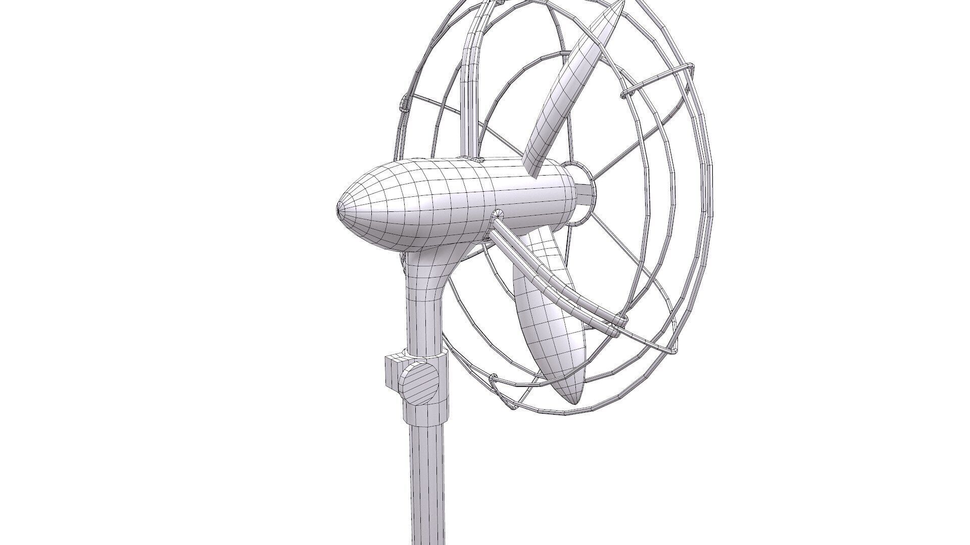Pedestal Fan Low-Poly PBR Low-poly 3D model_13