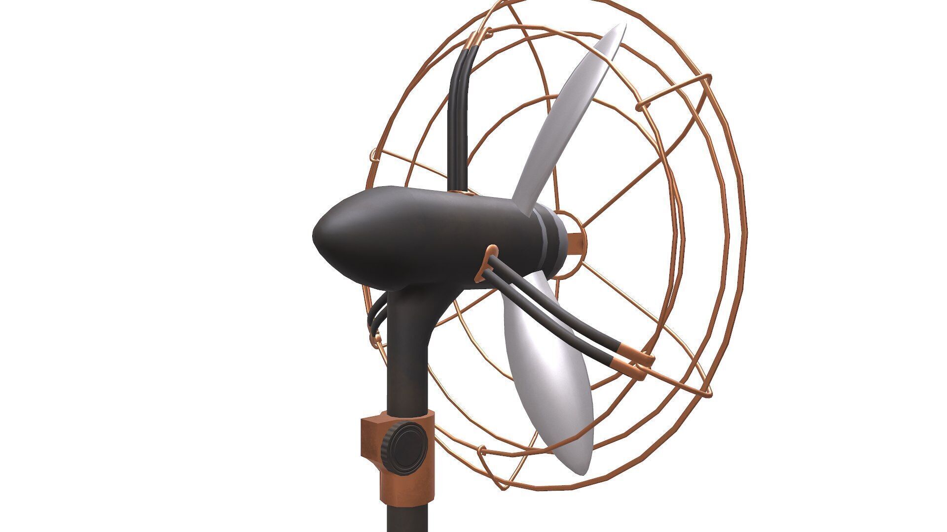 Pedestal Fan Low-Poly PBR Low-poly 3D model_6