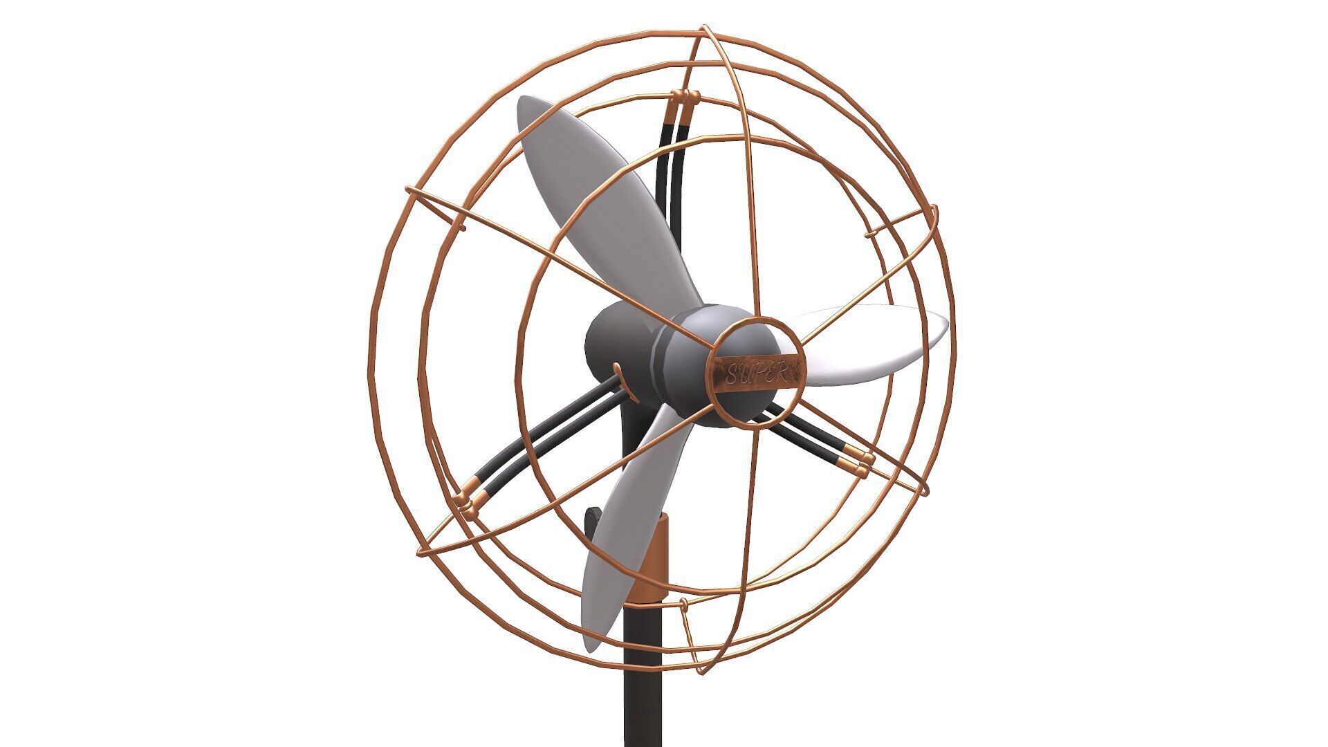 Pedestal Fan Low-Poly PBR Low-poly 3D model_5