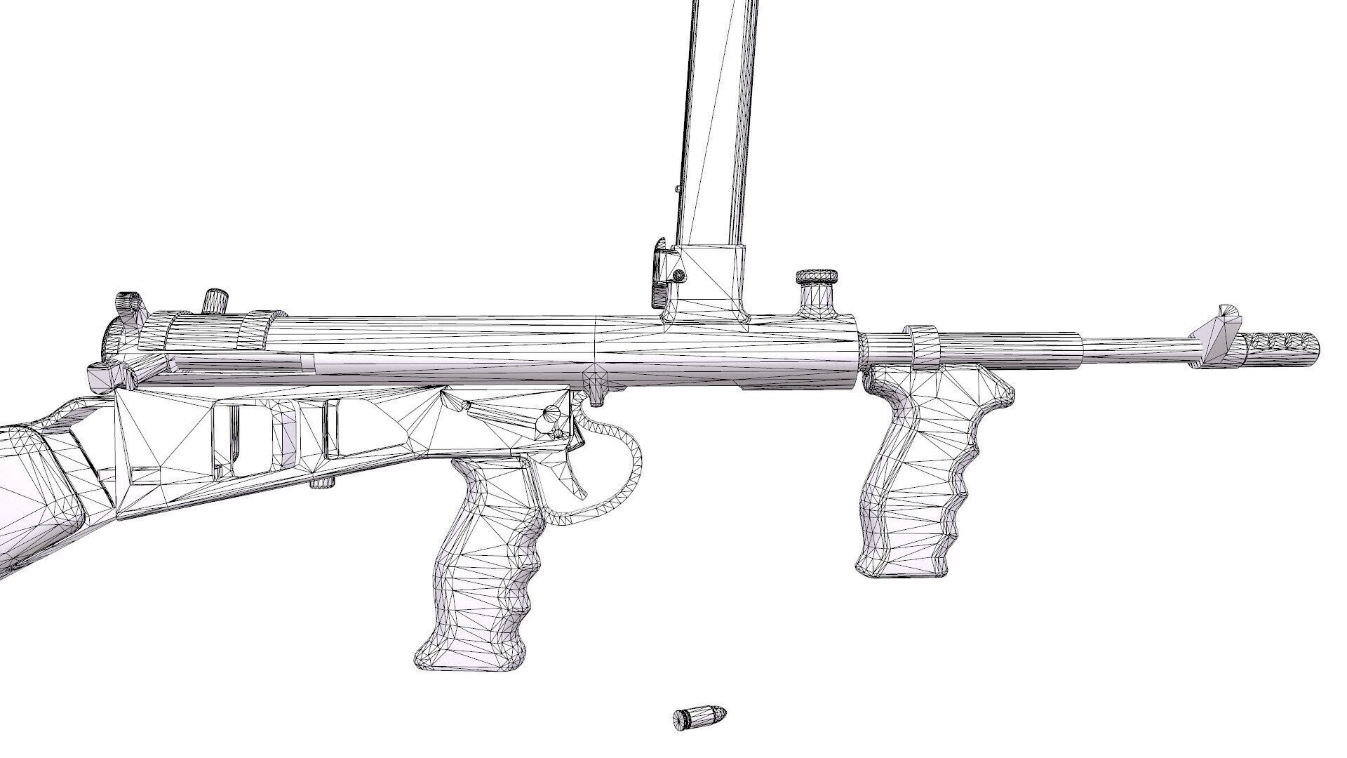 Owen Gun MK 2 Low Poly PBR Low-poly 3D model_27