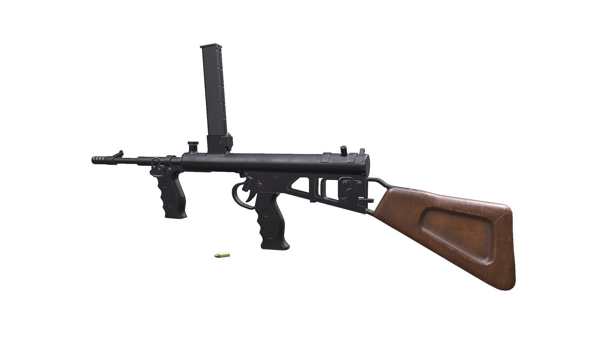 Owen Gun MK 2 Low Poly PBR Low-poly 3D model_4