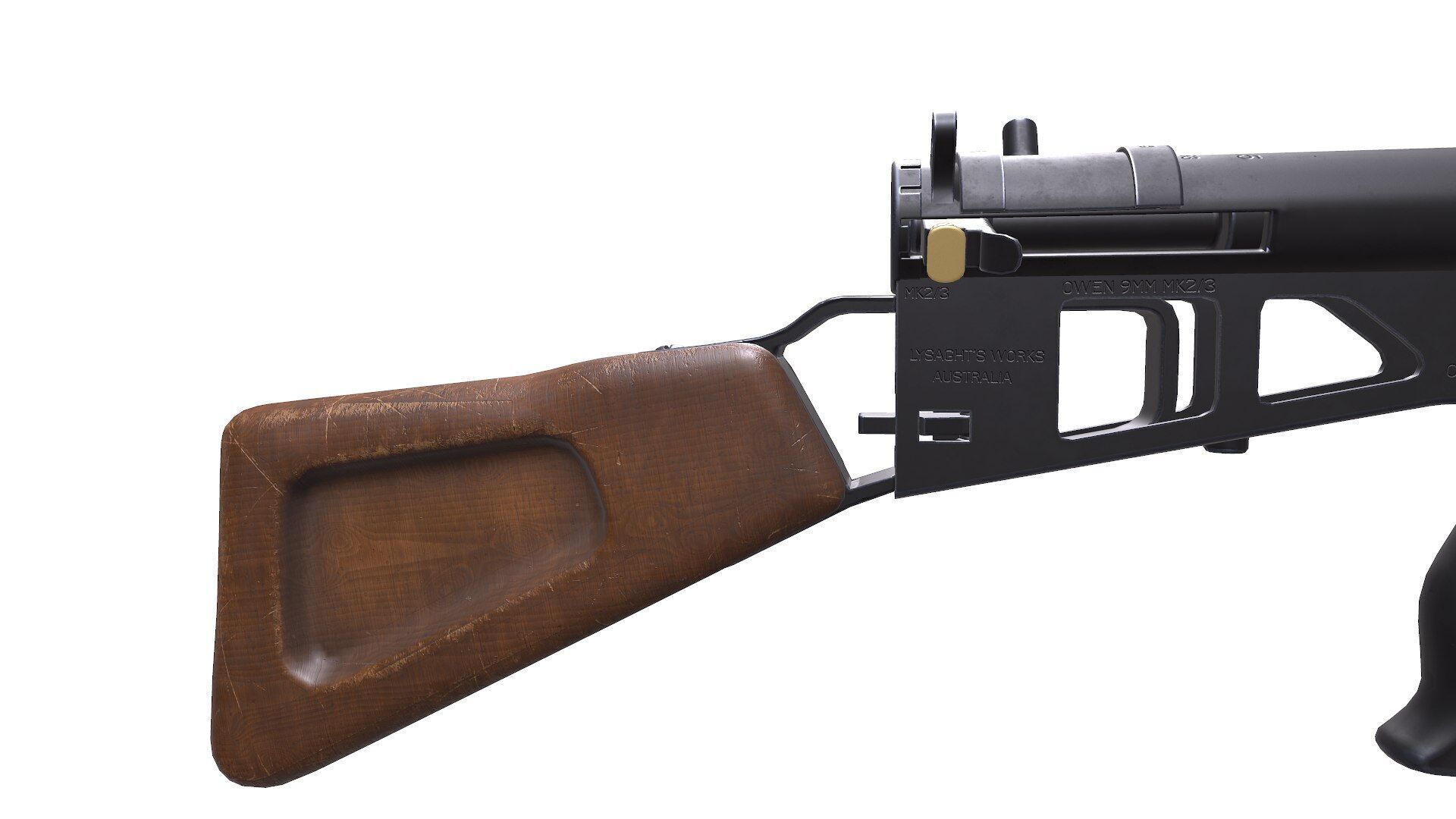 Owen Gun MK 2 Low Poly PBR Low-poly 3D model_13