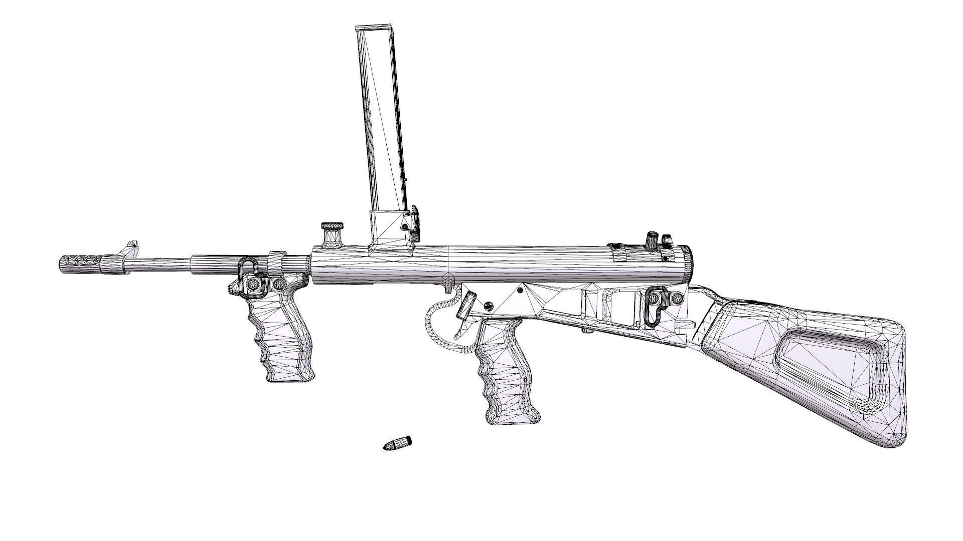 Owen Gun MK 2 Low Poly PBR Low-poly 3D model_24