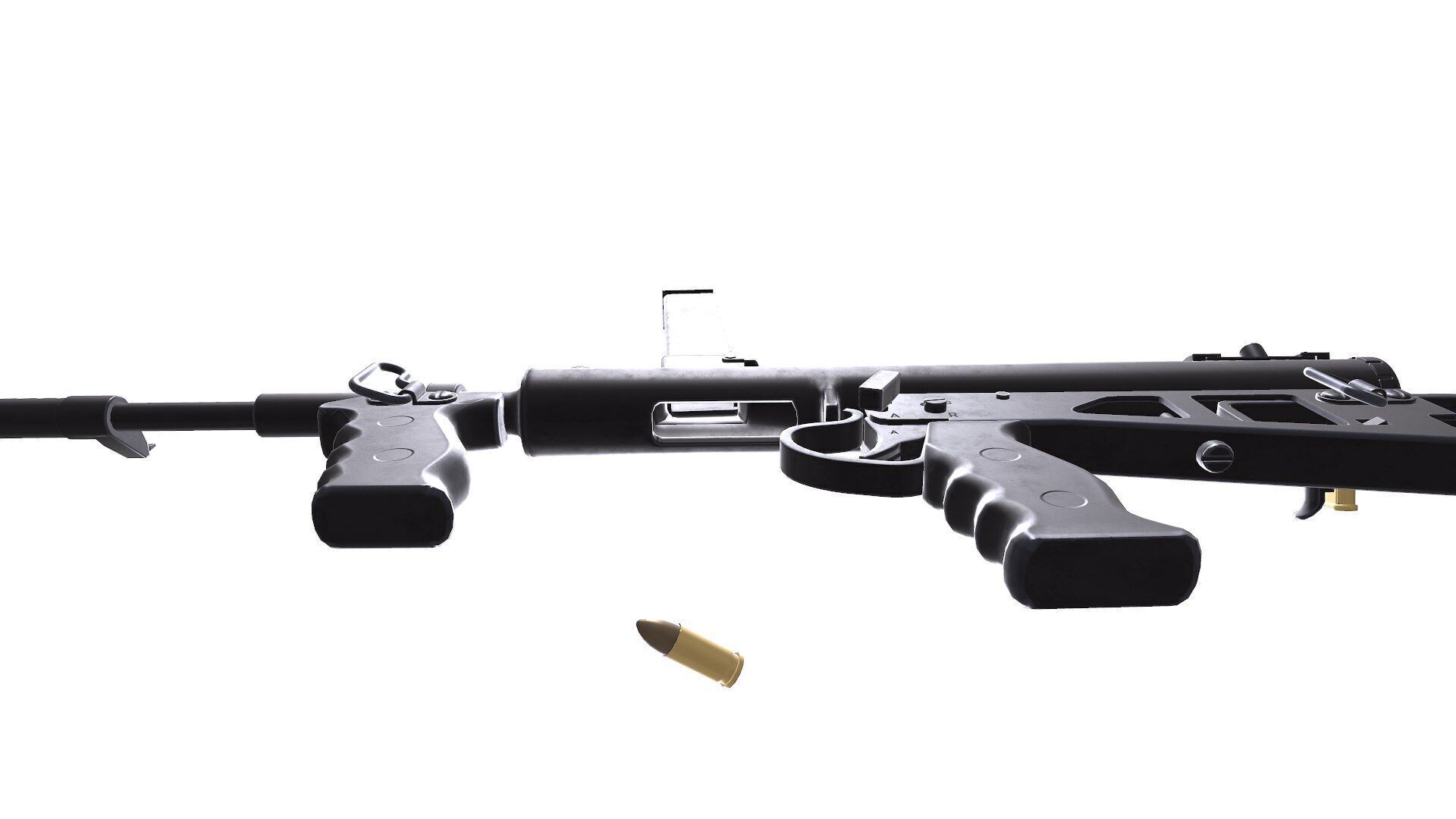 Owen Gun MK 2 Low Poly PBR Low-poly 3D model_16