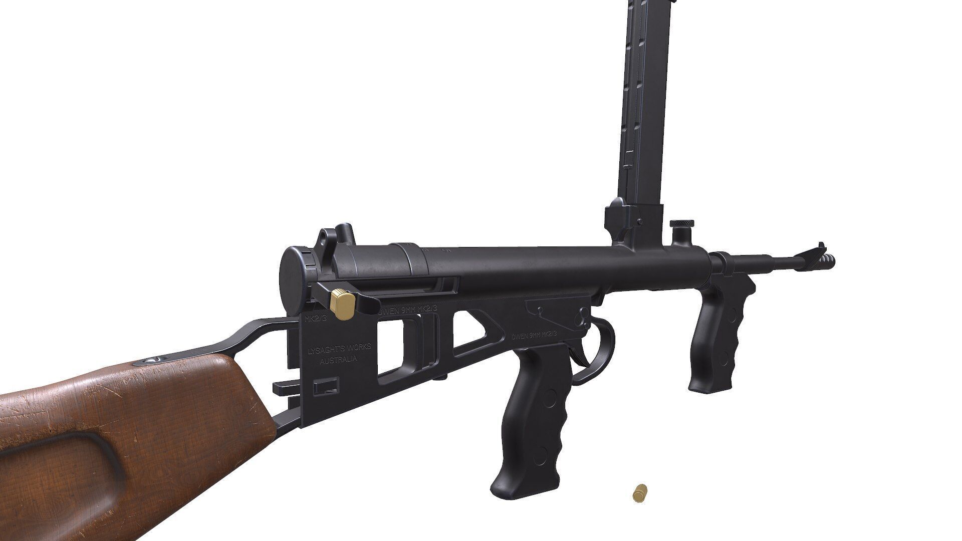 Owen Gun MK 2 Low Poly PBR Low-poly 3D model_3