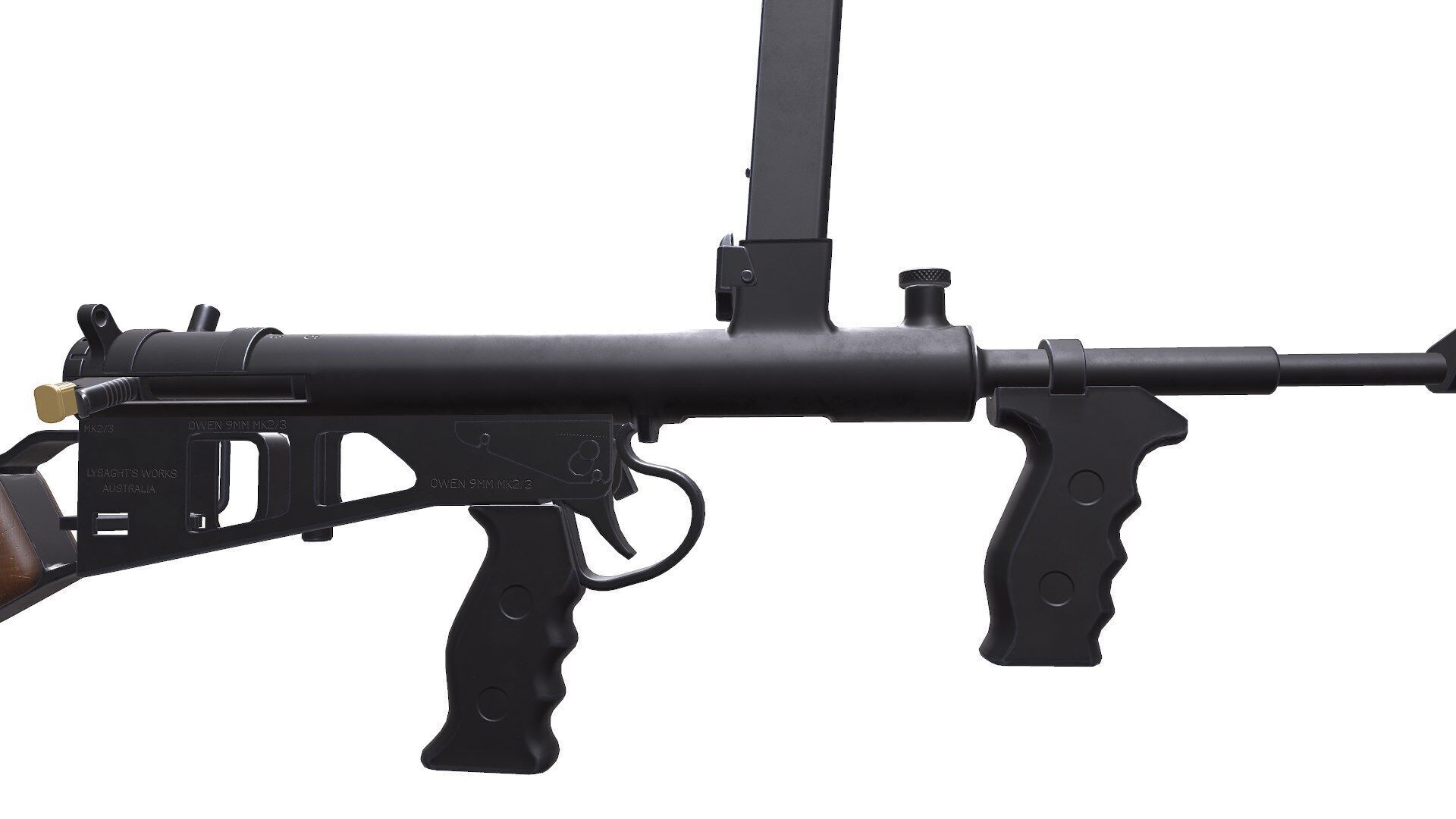 Owen Gun MK 2 Low Poly PBR Low-poly 3D model_6